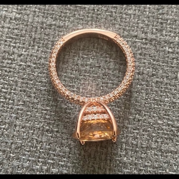 *NEW 6CT 18K Rose Gold Huge Morganite Diamond Ring - Picture 6 of 6